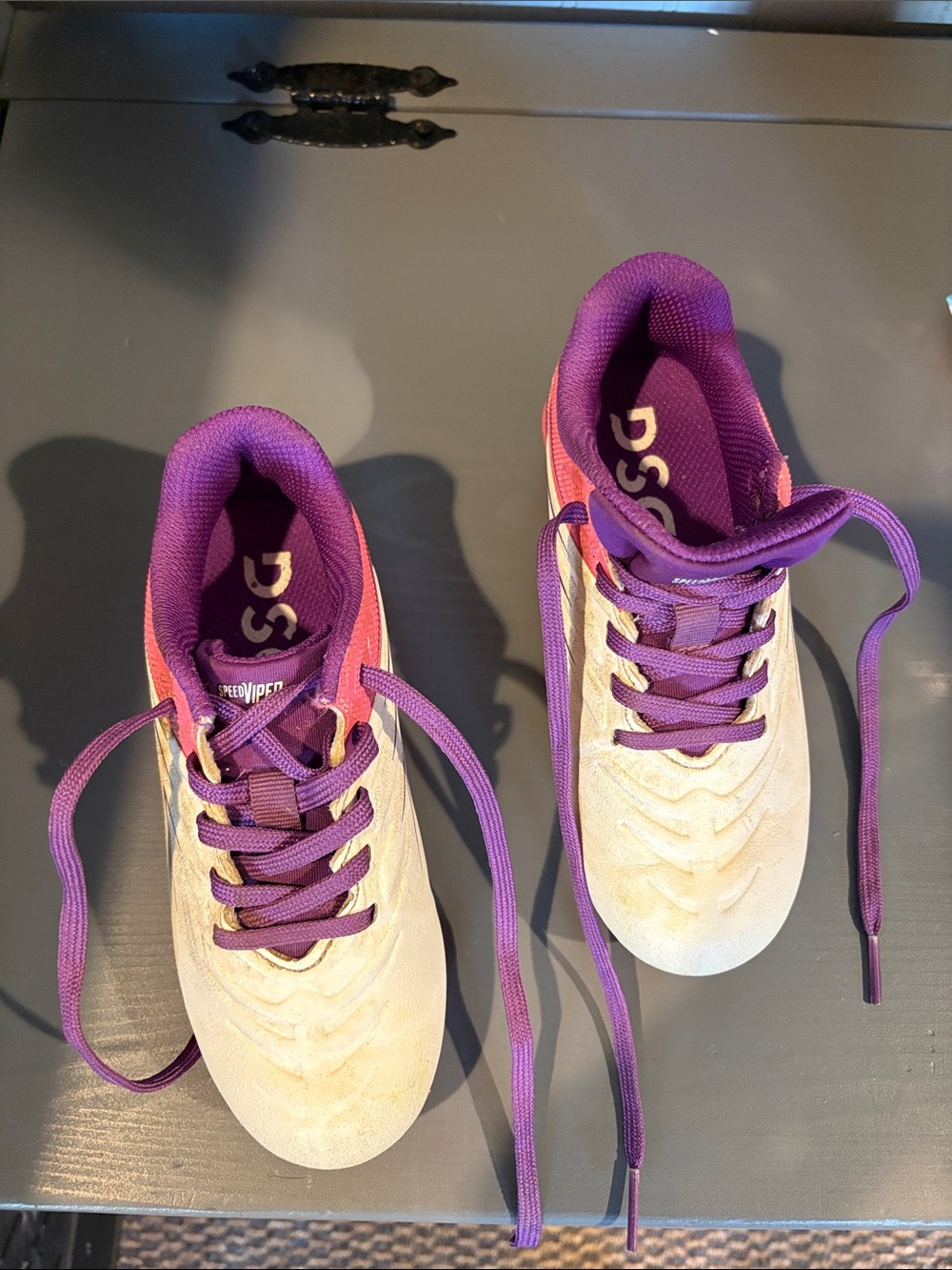 DSG Kids Purple and Cream Lace-Up kleats